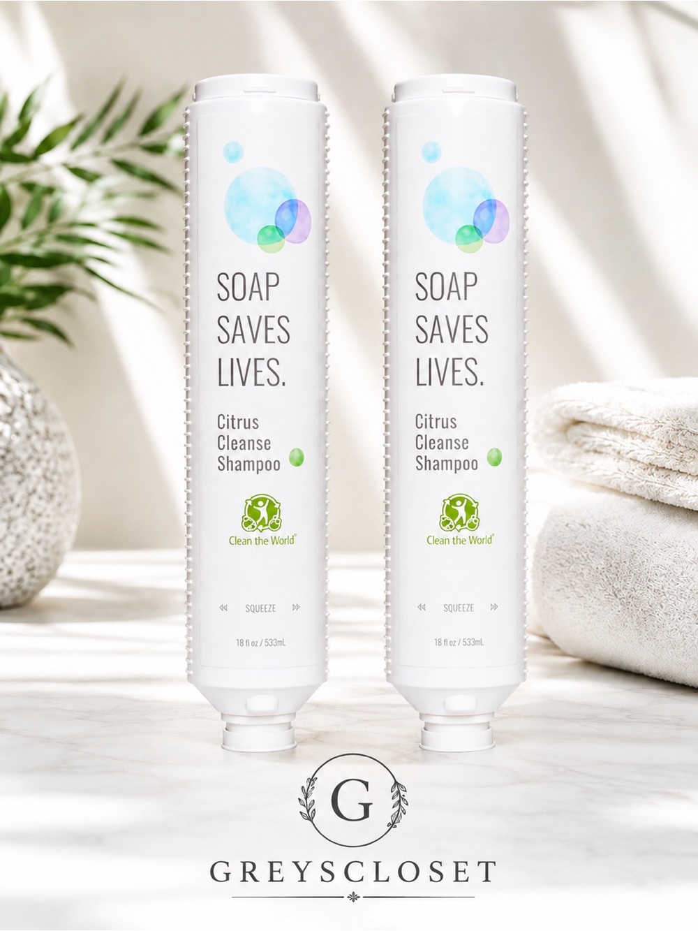 CLEAN THE WORLD CITRUS BODY WASH - (2 PACK) JUMBO SIZE 18 fl.oz
